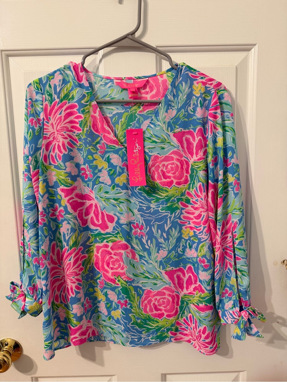 Lilly Pulitzer Blue Bunny Business Blouse